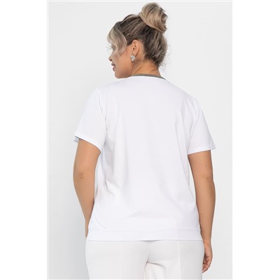 Блуза Лотус НЬЮ (белая/хаки) Б13976-20М