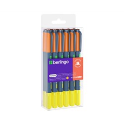 Текстовыделитель двусторонний Berlingo "Textline HL220" желтый/оранжевый, 0,5-4мм