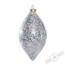 Капля "Ледяная фантазия" с серебряными звездочками (стекло) 12х12х6 см