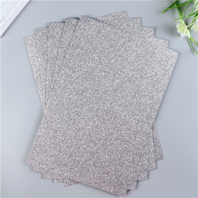 Фоамиран глиттерный Magic 4 Hobby 2 мм цв. серебро, 20×30 см