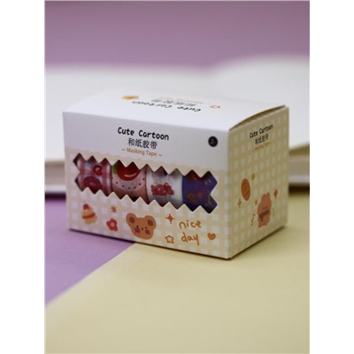 Набор клейкой ленты "Cute cartoon", mix, шоу-бокс 12 шт.