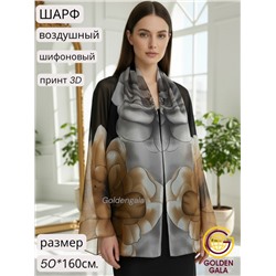 Шарф шифоновый с цветочным рисунком 3D Арт М52/5