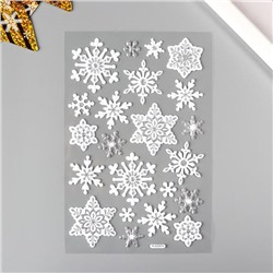 Интерьерная наклейка Room Decor «Снежинки серебро», 14×21 см