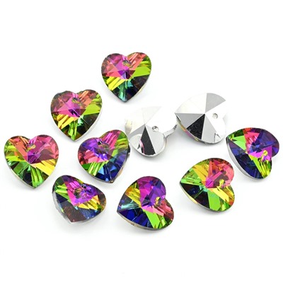 Бусина акриловая Сердце 16*16мм цв.желто-розовый.