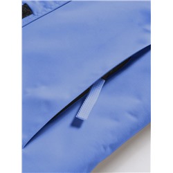 Парка зимняя подростковая для девочки с капюшоном и мехом василькового цвета 9534Vs