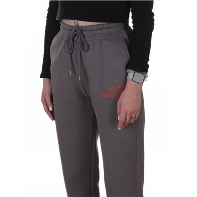 2621 GRAY Штаны спортивные утепленные женские (85% хлопок, 10% полиэстер, 5% спандекс)