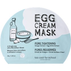 too cool for school EGG Cream  Pore Tightening TuchMaske Маска для лица, 1 шт.