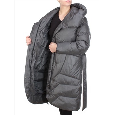 2237 DARK GRAY Пальто женское зимнее AKIDSEFRS (200 гр. холлофайбера)