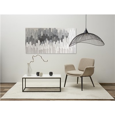 Панно декоративное с ручной росписью By Feel, 140х70 см, черно-белое