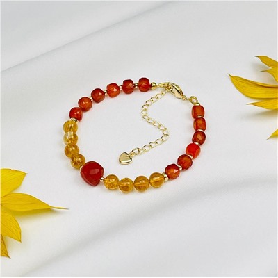 Радуга Самоцветов Браслет из Сердолика и Цитрина