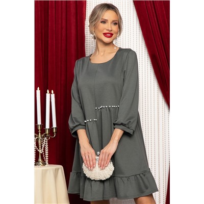 Платье бохо трикотажное Млада (темно-оливковое) П14412-8М