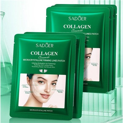 Патчи для щек и носогубных складок с коллагеном и церамидами Sadoer, 1 пара.