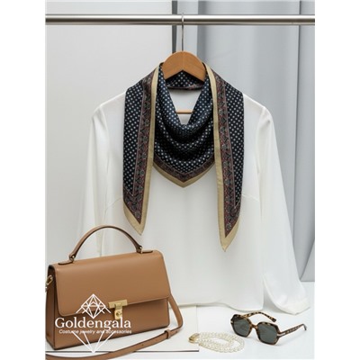 Косынка шелковая с принтом Арт 25183/005