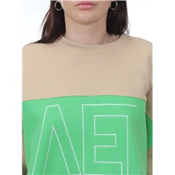 2813 BEIGE/GREEN Толстовка женская (95% хлопок, 5% спандекс)