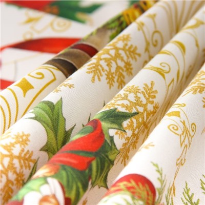 Скатерть новогодняя Этель «Новогодние игрушки» d=220 см +/-3 см с ГВМО, хл100%