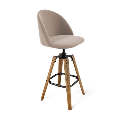 Стул барный SHT-ST35/S93
                        латте / браш.коричневый / черный муар