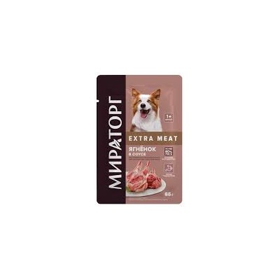Корм конс.Extra Meat д/взрос.собак ягнёнок в соусе 0,085кг.1/24 к.1010020569
