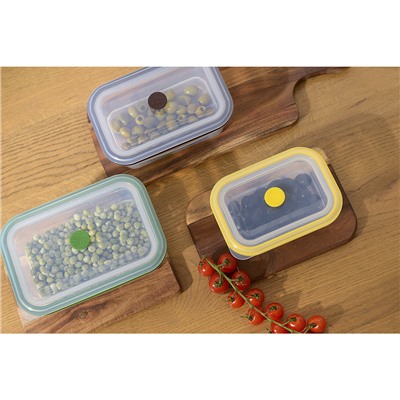 Контейнер для переноски и хранения силиконовый прямоугольный складной Silikobox, 1,2 л, зеленый