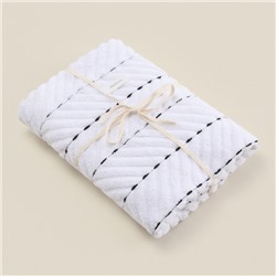 Коврик махровый SL HOME: Lines "Блан де Блан" 50х70 см, 100% хлопок, 750 г/м2