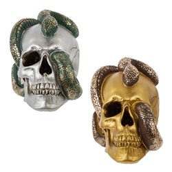 Копилка "Череп со змеей", L23 W16 H18 см, 2в.