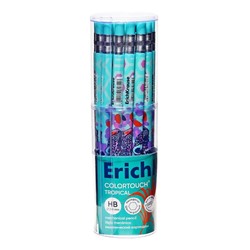 Карандаш механический ErichKrause «ColorTouch Tropical», 2.0 мм, НВ, с точилкой, шестигранный корпус Soft-touch, тубус, МИКС
