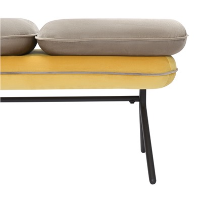Банкетка Pea, велюр, бежевая/желтая