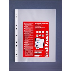 Файл - вкладыш ErichKrause Glossy Clear, А4, 60 мкм, глянцевый, вертикальный, 100 штук