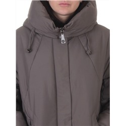 A615 GRAY/BEIGE Пальто зимнее женское (верблюжья шерсть, 120 гр. холлофайбер)