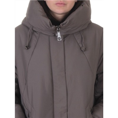 A615 GRAY/BEIGE Пальто зимнее женское (верблюжья шерсть, 120 гр. холлофайбер)