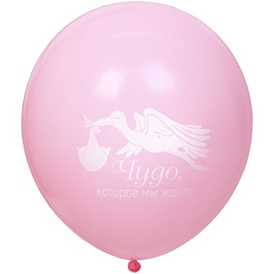 Воздушные шары 50 шт, 10"/25см Наша доченька (розовый/белый)