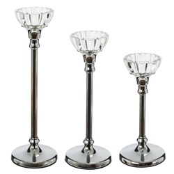 Набор из 3-х подсвечников, L20,5 W11 H33/27,5 см
