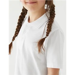3pk Unisex Pure Cotton School Polo Shirts (2-16 Yrs)