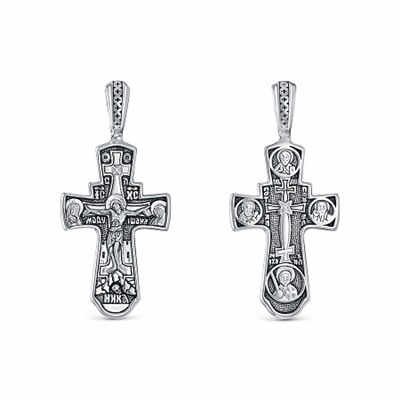 Крест из серебра литье частичное чернение