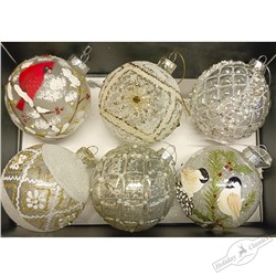 Шар "Снежный лес" (стекло) 8 см