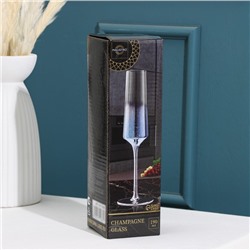 Бокал для шампанского Magistro «Мерцание», 190 мл, 7×24.5 см, стекло, синий