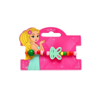 Браслет детский «Выбражулька» зайчик сонный на радуге, d=5 см. МИКС