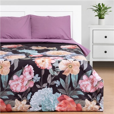 Постельное бельё Этель 2 сп Flowers 175х215 см, 200х220 см, 50х70 см-2 шт, поплин, 125 г/м2