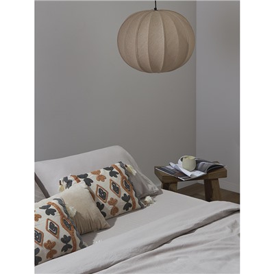 Простыня на резинке изо льна и хлопка серо-бежевого цвета из коллекции Essential, 180х200х30 см