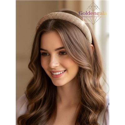 Ободок для волос со стразами объемный Арт ОБ6/005