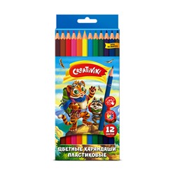 Карандаши 12цв Creativiki шестигранные пластиковые ЦКП12КР/12/Китай