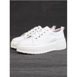 05-PDD200-1 WHITE Кроссовки женские (натуральная кожа)