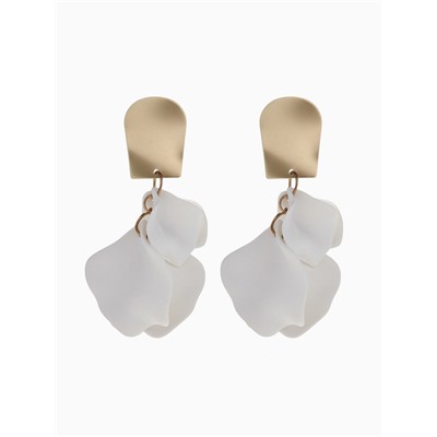 Серьги ассорти «Ветер» неровность, цвет бело-золотой