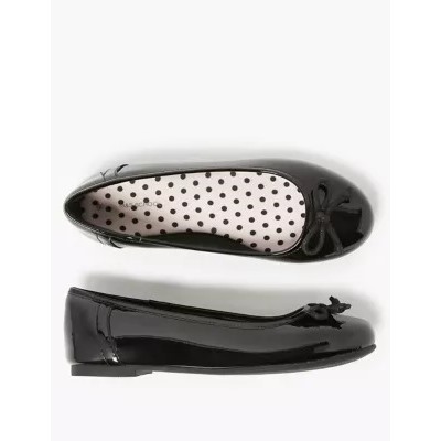 Kids’ Leather Ballerina School Shoes (13 Small - 7 Large)