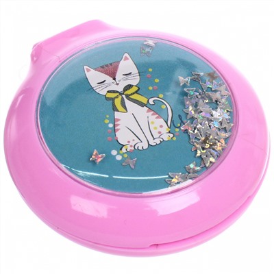 Расческа массажная складная "КОТИКИ", микс 4 дизайна, 6,5*2см (PVC коробка)