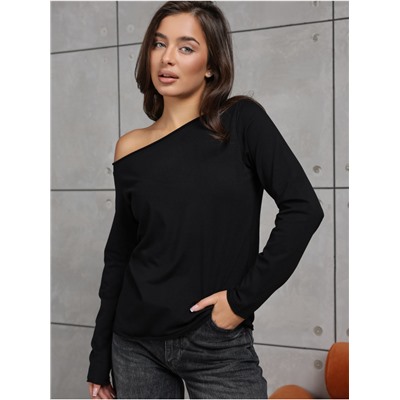 Лонгслив "Плечо" Черный