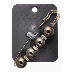 Булавка «Квартет» шар №12, 8 см, глянцевая, серая в серебре