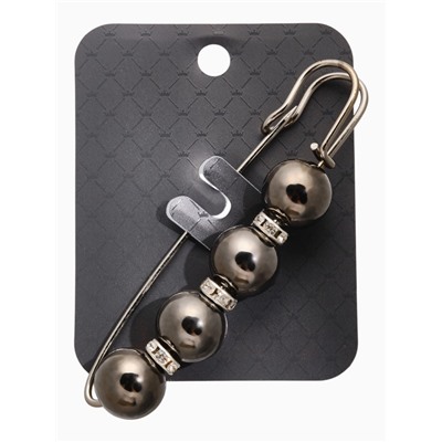 Булавка «Квартет» шар №12, 8 см, глянцевая, серая в серебре