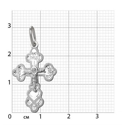 крест из серебра штампованный белый