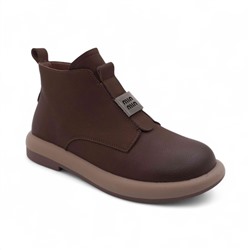 Ботинки из натуральной кожи P-MR01-5 коричневые п/п