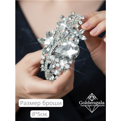 Брошь-кулон крупная с кристаллами БР4 модель БРО/18